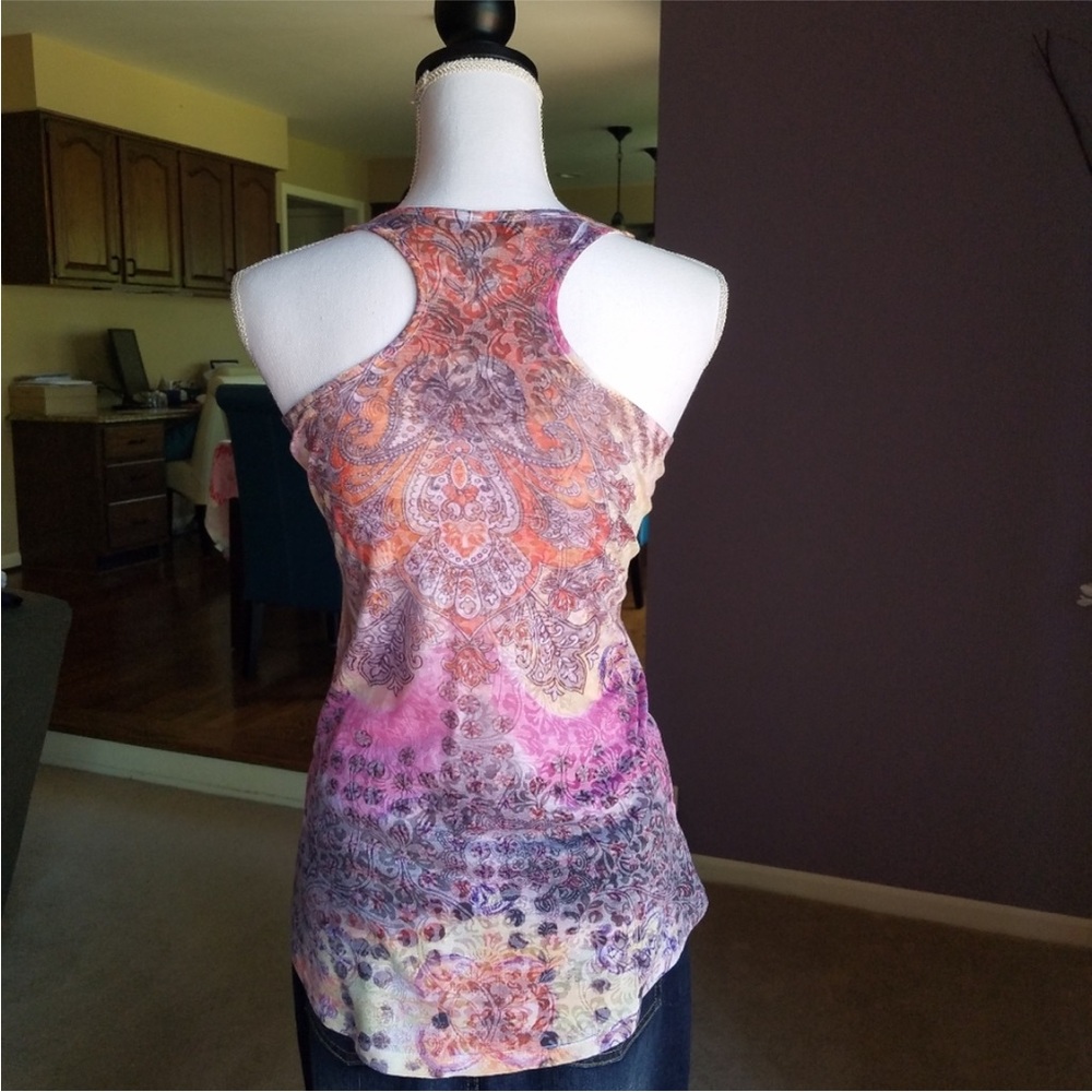 Embellished Colorful Tie-dyed Racerback Tank Top from Italy - Picture 10 of 17